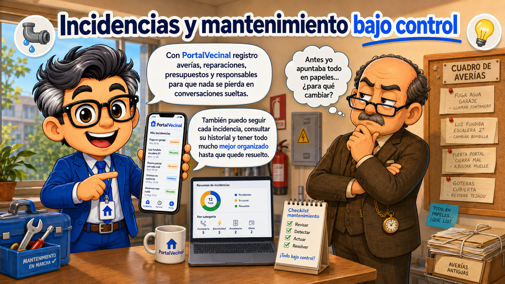 Gestión de incidencias, reparaciones y mantenimiento del edificio